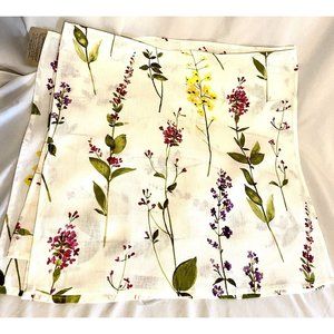Saro Lifestyle 20 In Square Colorful Linen Napkins Botanical Theme Set of Four